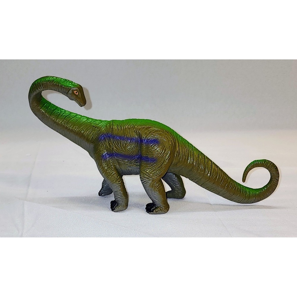 🔥Y2K Vintage RETIRED 2000 Apatosaurus PVC Plastic Dinosaur Figure 9" Long 🔥